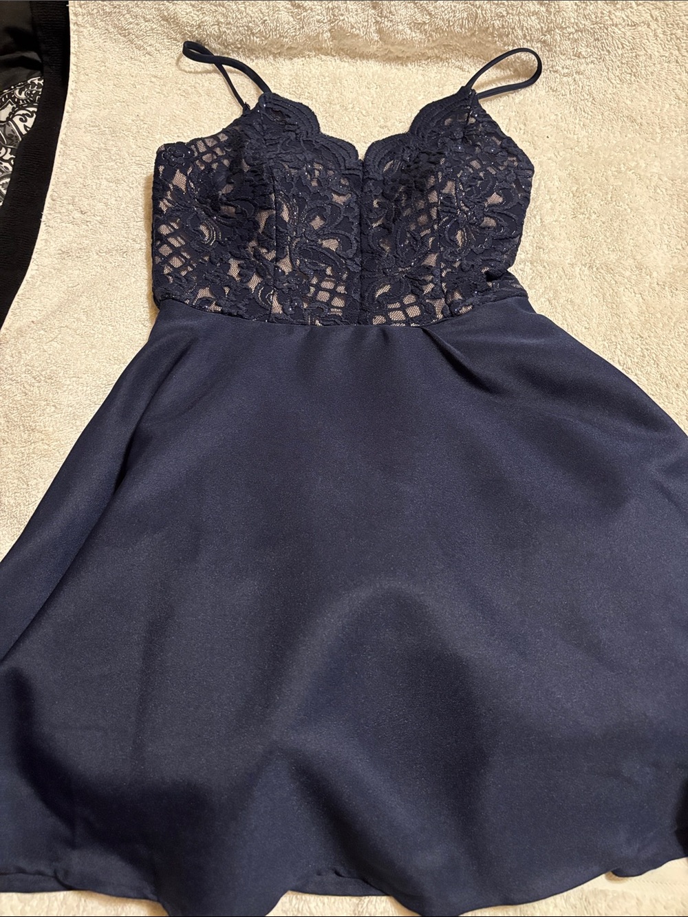 Xtraordinary Navy Lace Bodice Mini Dress